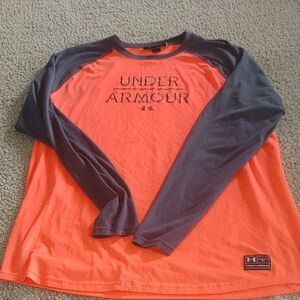 Under Armour Orange and Gray 3quarter Length Shirt